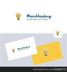Bulb vector logotype with business card template. Elegant corporate identity. - Vector