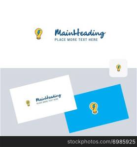 Bulb vector logotype with business card template. Elegant corporate identity. - Vector