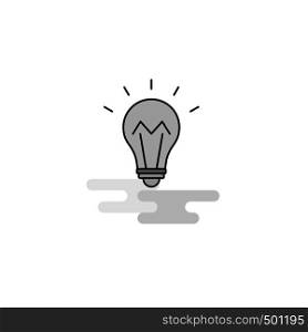 Bulb Web Icon. Flat Line Filled Gray Icon Vector