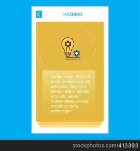 Bulb with gear mobile vertical banner design design. Vector