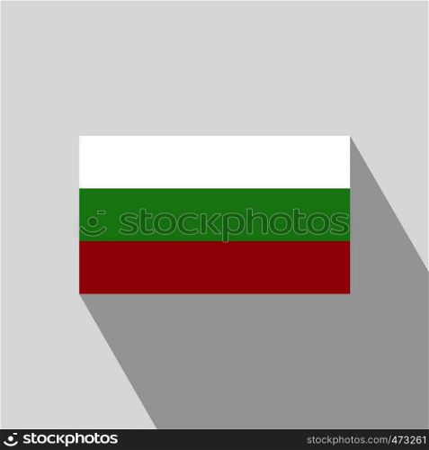 Bulgaria flag Long Shadow design vector