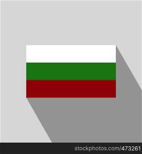 Bulgaria flag Long Shadow design vector
