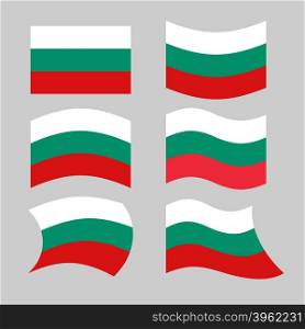 Bulgaria flag. Set of flags of Bulgarian republic in various forms. Developing Bulgarian flag of European states&#xA;