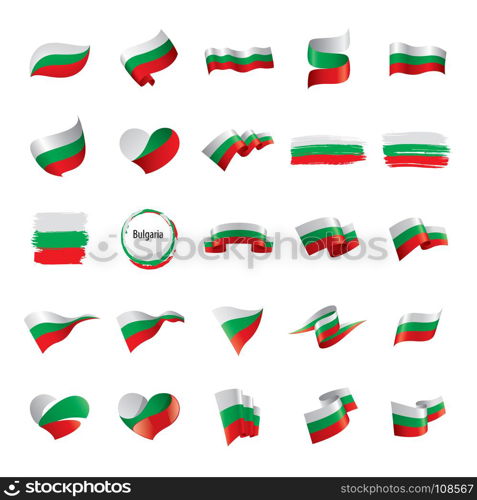 Bulgaria flag, vector illustration. Bulgaria flag, vector illustration on a white background