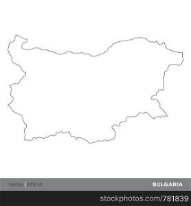 Bulgaria - Outline Europe Country Map Vector Template, stroke editable Illustration Design. Vector EPS 10.