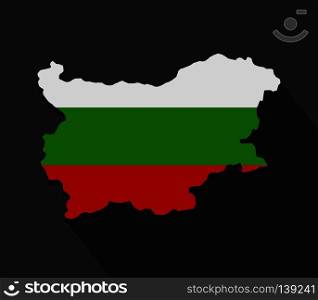 Bulgarian map with flag