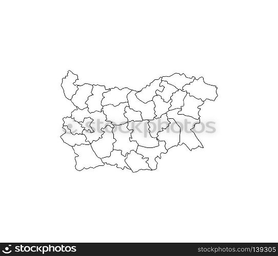 Bulgarian map with regions