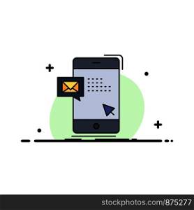 bulk, dialog, instant, mail, message Flat Color Icon Vector