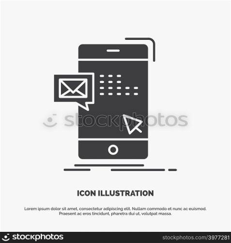 bulk, dialog, instant, mail, message Icon. glyph vector gray symbol for UI and UX, website or mobile application
