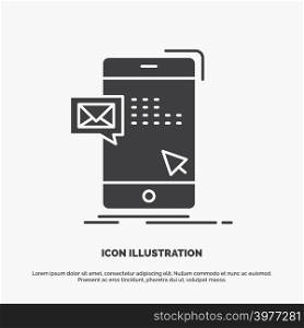 bulk, dialog, instant, mail, message Icon. glyph vector gray symbol for UI and UX, website or mobile application