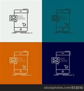 bulk, dialog, instant, mail, message Icon Over Various Background. Line style design, designed for web and app. Eps 10 vector illustration. Vector EPS10 Abstract Template background