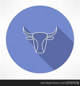 bull&#39;s head icon Flat modern style vector illustration