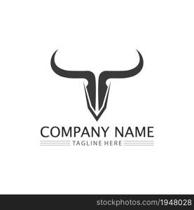 Bull and buffalo head cow animal mascot logo design vector for sport horn buffalo animal mammals head logo wild matador