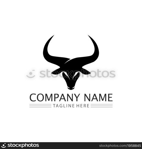 Bull and buffalo head cow animal mascot logo design vector for sport horn buffalo animal mammals head logo wild matador