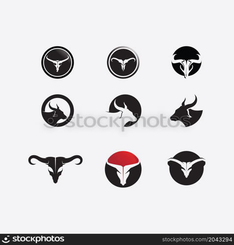 Bull and buffalo head cow animal mascot logo design vector for sport horn buffalo animal mammals head logo wild matador