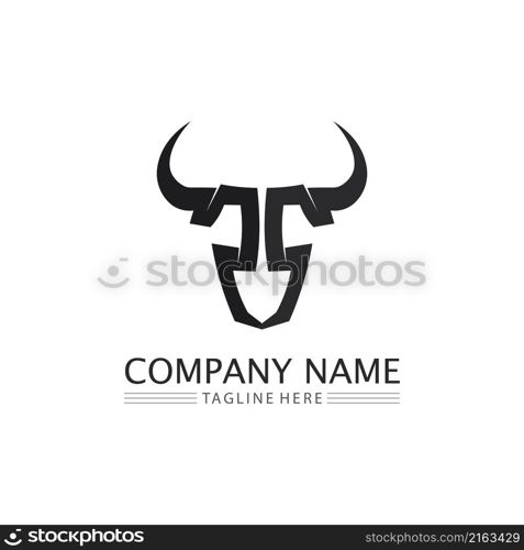 Bull and buffalo head cow animal mascot logo design vector for sport horn buffalo animal mammals head logo wild matador