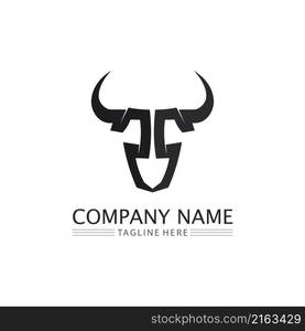 Bull and buffalo head cow animal mascot logo design vector for sport horn buffalo animal mammals head logo wild matador