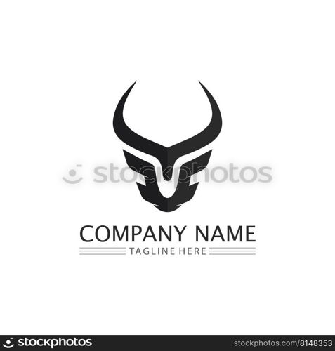 Bull and buffalo head cow animal  mascot logo design vector for sport horn buffalo animal mammals head logo wild matador