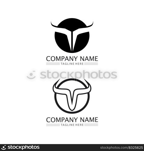 Bull and buffalo head cow animal  mascot logo design vector for sport horn buffalo animal mammals head logo wild matador