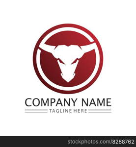 Bull and buffalo horn logo and symbol template icons app