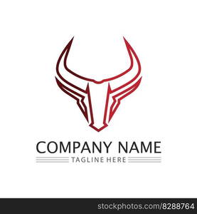 Bull and buffalo horn logo and symbol template icons app