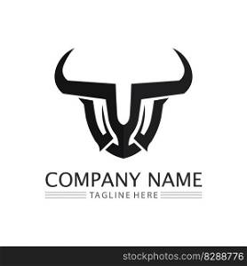 Bull and buffalo horn logo and symbol template icons app