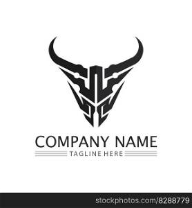 Bull and buffalo horn logo and symbol template icons app