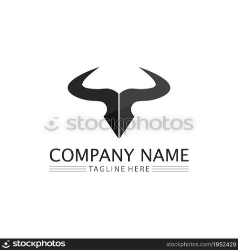 Bull and buffalo logo head cow animal mascot logo design vector for sport horn buffalo animal mammals head logo wild matador