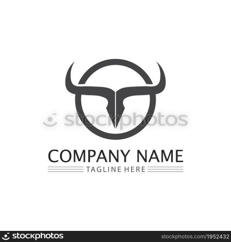 Bull and buffalo logo head cow animal mascot logo design vector for sport horn buffalo animal mammals head logo wild matador