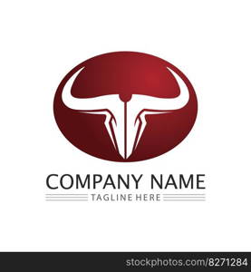 Bull and cow horn logo and symbol template icons app