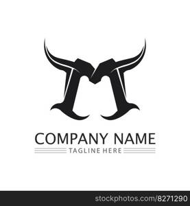 Bull and cow horn logo and symbol template icons app