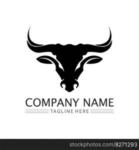 Bull and cow horn logo and symbol template icons app