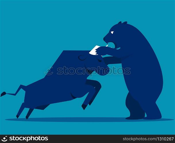 Bull Bear market presents downtrend stock market
