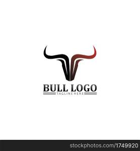 Bull buffalo head, cow, animal  mascot logo design vector for sport horn buffalo, animal, mammals, head logo, wild, matador 