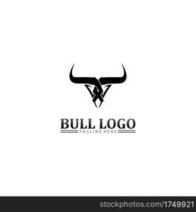 Bull buffalo head, cow, animal  mascot logo design vector for sport horn buffalo, animal, mammals, head logo, wild, matador 