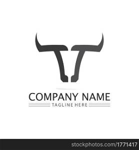 Bull buffalo head, cow, animal mascot logo design vector for sport horn buffalo, animal, mammals, head logo, wild, matador