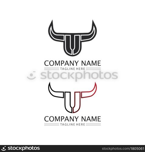 Bull buffalo head cow animal mascot logo design vector for sport horn buffalo animal mammals head logo wild matador