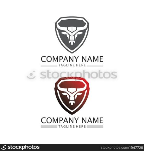 Bull buffalo head cow animal mascot logo design vector for sport horn buffalo animal mammals head logo wild matador