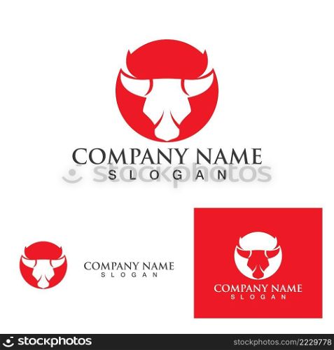 Bull cow logo and symbol vector eps