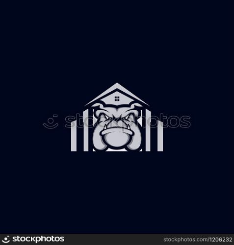 Bull Dog real estate vector logo design.