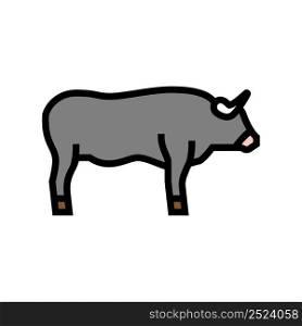 bull farm animal color icon vector. bull farm animal sign. isolated symbol illustration. bull farm animal color icon vector illustration