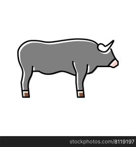 bull farm animal color icon vector. bull farm animal sign. isolated symbol illustration. bull farm animal color icon vector illustration