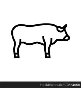 bull farm animal line icon vector. bull farm animal sign. isolated contour symbol black illustration. bull farm animal line icon vector illustration