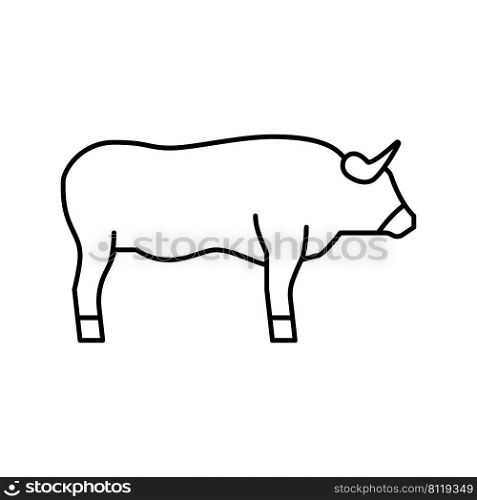 bull farm animal line icon vector. bull farm animal sign. isolated contour symbol black illustration. bull farm animal line icon vector illustration