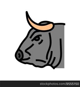 bull head animal color icon vector. bull head animal sign. isolated symbol illustration. bull head animal color icon vector illustration