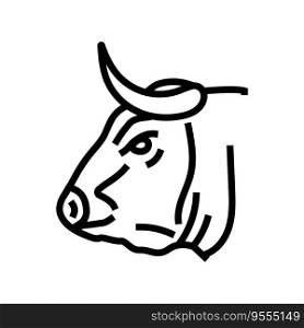 bull head animal line icon vector. bull head animal sign. isolated contour symbol black illustration. bull head animal line icon vector illustration