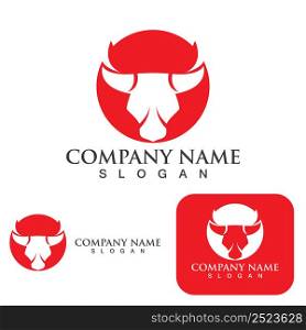 Bull head horn red logo animal