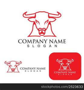 Bull head horn red logo animal