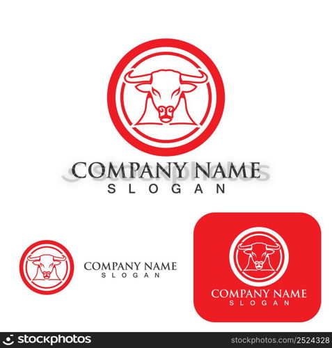 Bull head horn red logo animal