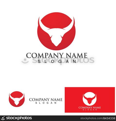 Bull head horn red logo animal 